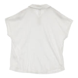 Pal'las Palace １９／－ラフィ天竺ラウンド襟ポロシャツ サイズ3 定価18700円 フレンチスリーブ ポロシャツ 26SS オフホワイト レディース パラスパレス【中古】6-0804S♪