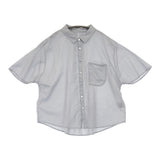 Pal'las Palace ８０／－ローンフレア袖シャツ サイズ2 定価24200円 FSH26224B シアー ブラウス シャツ 26SS サックス ライトブルー レディース パラスパレス【中古】6-0804S♪