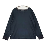 nume コットン サイズ3 日本製 リブ切替 NCT-6071A 長袖Ｔシャツ カットソー ロンＴ ネイビー レディース ヌメ【中古】6-0821M♪