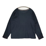 nume コットン サイズ3 日本製 リブ切替 NCT-6071A 長袖Ｔシャツ カットソー ロンＴ ネイビー レディース ヌメ【中古】6-0821M♪