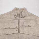 Yohji Yamamoto POUR HOMME HIGH COUNT LINEN ZIP OPEN BLOUSE サイズ3 ジャケット 22SS ベージュ メンズ ヨウジヤマモトプールオム【中古】6-0825M♪