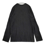 Yohji Yamamoto POUR HOMME HJ-T31-173 サイズ3 ウールニット シワ加工 長袖Ｔシャツ カットソー ロンＴ ブラック メンズ ヨウジヤマモトプールオム【中古】6-0825T♪