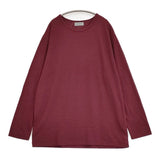 Yohji Yamamoto POUR HOMME SUPER 120 WOOL SINGLE JERSEY ROUND NECK LS TEE ウール サイズ3 長袖Ｔシャツ カットソー ロンＴ 25AW ボルドー メンズ ヨウジヤマモトプールオム【中古】6-0825T♪