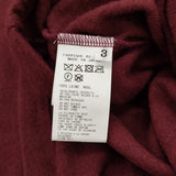 Yohji Yamamoto POUR HOMME SUPER 120 WOOL SINGLE JERSEY ROUND NECK LS TEE ウール サイズ3 長袖Ｔシャツ カットソー ロンＴ 25AW ボルドー メンズ ヨウジヤマモトプールオム【中古】6-0825T♪