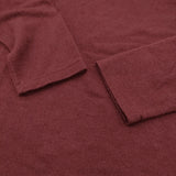 Yohji Yamamoto POUR HOMME SUPER 120 WOOL SINGLE JERSEY ROUND NECK LS TEE ウール サイズ3 長袖Ｔシャツ カットソー ロンＴ 25AW ボルドー メンズ ヨウジヤマモトプールオム【中古】6-0825T♪