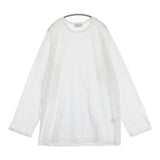 Yohji Yamamoto POUR HOMME シワ加工 コットンポリエステル サイズ3 長袖Ｔシャツ カットソー ロンＴ 25SS ホワイト メンズ ヨウジヤマモトプールオム【中古】6-0825M♪