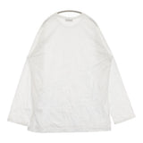 Yohji Yamamoto POUR HOMME シワ加工 コットンポリエステル サイズ3 長袖Ｔシャツ カットソー ロンＴ 25SS ホワイト メンズ ヨウジヤマモトプールオム【中古】6-0825M♪