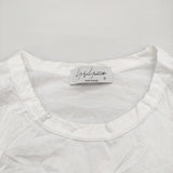 Yohji Yamamoto POUR HOMME シワ加工 コットンポリエステル サイズ3 長袖Ｔシャツ カットソー ロンＴ 25SS ホワイト メンズ ヨウジヤマモトプールオム【中古】6-0825M♪