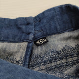 45R/45rpm インディゴ ガーゼ 刺繍 コットン サイズ2 ブラウス シャツ ネイビー レディース フォーティーファイブアールピーエム【中古】6-0908M♪