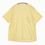 45R/45rpm 908Tシャツ 胸ポケット サイズ1 コットン 日本製 半袖Ｔシャツ カットソー イエロー レディース フォーティーファイブアールピーエム【中古】6-0904S♪