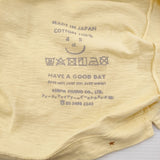 45R/45rpm 908Tシャツ 胸ポケット サイズ1 コットン 日本製 半袖Ｔシャツ カットソー イエロー レディース フォーティーファイブアールピーエム【中古】6-0904S♪