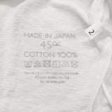 45R/45rpm 908オーシャンTシャツ 定価8800円 サイズ2 コットン 日本製 半袖Ｔシャツ カットソー ホワイト レディース フォーティーファイブアールピーエム【中古】6-0904S♪