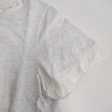 45R/45rpm サイズ2 コットン シルク切替 半袖Ｔシャツ カットソー ライトグレー レディース フォーティーファイブアールピーエム【中古】6-0831S◎