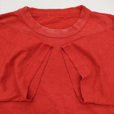 45R/45rpm 908オーシャンTシャツ サイズ2 コットン 日本製 半袖Ｔシャツ カットソー レッド レディース フォーティーファイブアールピーエム【中古】6-0904S♪