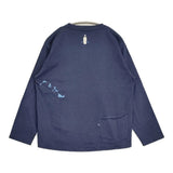 45R/45rpm 葉山ものがたり 刺繍 908オーシャン長袖T 長袖Ｔシャツ カットソー ロンＴ ネイビー レディース フォーティーファイブアールピーエム【中古】6-0904M♪