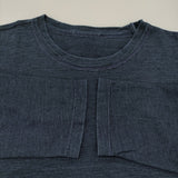 45R/45rpm インディゴ 908オーシャン長袖T コットン 日本製 長袖Ｔシャツ カットソー ロンＴ ネイビー 濃紺 レディース フォーティーファイブアールピーエム【中古】6-0904M♪