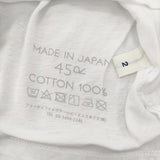 45R/45rpm シアー ドロップショルダー コットン 日本製 サイズ2 長袖Ｔシャツ カットソー ロンＴ ホワイト レディース フォーティーファイブアールピーエム【中古】6-0904M♪