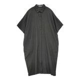 evam eva cotton shirts one piece 定価30800円 E221T144 コットン 半袖 ワンピース チャコールグレー レディース エヴァムエヴァ【中古】6-0831S◎