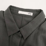 evam eva cotton shirts one piece 定価30800円 E221T144 コットン 半袖 ワンピース チャコールグレー レディース エヴァムエヴァ【中古】6-0831S◎