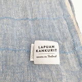 LAPUAN KANKURIT リネン 大判 ストール ライトブルー ベージュ レディース ラプアン カンクリ【中古】6-0815M◎