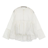 Curensology レイヤードギャザーブラウス 定価29700円 CL306030ER-08 ブラウス シャツ ホワイト レディース カレンソロジー【中古】6-0825M♪