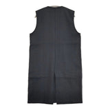 evam eva linen cotton long vest リネンコットンロングベスト サイズM E251T034 ジレ 定価38500円 ベスト 25SS sumi ブラック レディース エヴァムエヴァ【中古】6-0825M♪