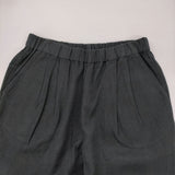evam eva linen cotton tuck pants リネンコットンタックパンツ E251T035 定価30800円 イージー パンツ 25SS sumi ブラック レディース エヴァムエヴァ【中古】6-0825M♪