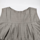 evam eva silk sleeveless one-piece シルクスリーブレスワンピース M E251T106 定価48400円 ワンピース 25SS グレー レディース エヴァムエヴァ【中古】6-0825S♪