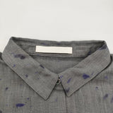evam eva printed shirt サイズM E251T244 リネン プリント ブラウス 定価34100円 長袖シャツ 25SS グレー レディース エヴァムエヴァ【中古】6-0825M♪