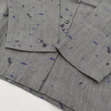 evam eva printed shirt サイズM E251T244 リネン プリント ブラウス 定価34100円 長袖シャツ 25SS グレー レディース エヴァムエヴァ【中古】6-0825M♪
