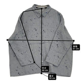 evam eva printed shirt サイズM E251T244 リネン プリント ブラウス 定価34100円 長袖シャツ 25SS グレー レディース エヴァムエヴァ【中古】6-0825M♪
