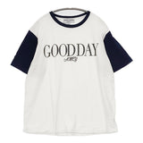 AMERICANA トリムTシャツ プリント コットン 半袖Ｔシャツ カットソー ホワイト ネイビー レディース アメリカーナ【中古】6-0831S◎