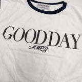 AMERICANA トリムTシャツ プリント コットン 半袖Ｔシャツ カットソー ホワイト ネイビー レディース アメリカーナ【中古】6-0831S◎