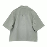 MHL. 24SS WASHED COTTON SHIRTING オープンカラー 定価20900円 サイズ1 595-4152504 半袖シャツ ライトグリーン レディース エムエイチエル【中古】6-0831S◎