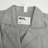 MHL. 24SS WASHED COTTON SHIRTING オープンカラー 定価20900円 サイズ1 595-4152504 半袖シャツ ライトグリーン レディース エムエイチエル【中古】6-0831S◎