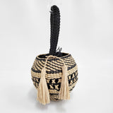 MAISON N.H PARIS SHIMLA NATURAL×NOIR 丸型 インド製 かごバッグ ベージュ ブラック レディース メゾンエヌアッシュパリ【中古】6-0825G♪