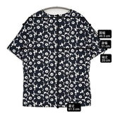 marimekko unikko ウニッコ 52184-1-46252 コットン Sサイズ 半袖Ｔシャツ カットソー ネイビー ホワイト レディース マリメッコ【中古】6-0831S◎