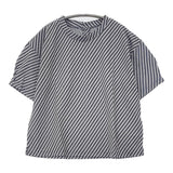 Sally Scott 新品 ストライプ 57-85-8843 コットンナイロン サイズM 半袖Ｔシャツ カットソー ブルー グレー レディース サリースコット【中古】6-0831S◎