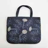 mina perhonen tanpopo ws7761p 刺繍 レッスンバッグ 日本製 トートバッグ ネイビー レディース ミナペルホネン【中古】6-0825G♪