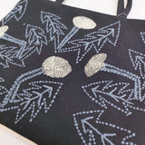 mina perhonen tanpopo ws7761p 刺繍 レッスンバッグ 日本製 トートバッグ ネイビー レディース ミナペルホネン【中古】6-0825G♪