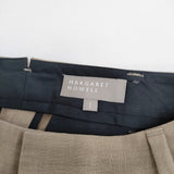 MARGARET HOWELL HIGH DENSE LINEN POPLIN TROUSERS 定価31900円 578-8141002 サイズ1 ショートパンツ ハーフパンツ ショーツ ベージュ レディース マーガレットハウエル【中古】6-0831S◎