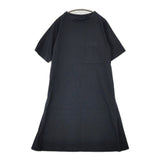 MHL. COTTON LINEN SHIRTING DRESS コットンリネン 定価30800円 595-9157552 サイズ1 半袖 ワンピース ネイビー レディース エムエイチエル【中古】6-0831S◎