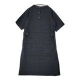 MHL. COTTON LINEN SHIRTING DRESS コットンリネン 定価30800円 595-9157552 サイズ1 半袖 ワンピース ネイビー レディース エムエイチエル【中古】6-0831S◎