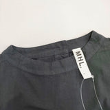 MHL. COTTON LINEN SHIRTING DRESS コットンリネン 定価30800円 595-9157552 サイズ1 半袖 ワンピース ネイビー レディース エムエイチエル【中古】6-0831S◎
