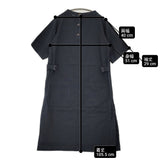 MHL. COTTON LINEN SHIRTING DRESS コットンリネン 定価30800円 595-9157552 サイズ1 半袖 ワンピース ネイビー レディース エムエイチエル【中古】6-0831S◎