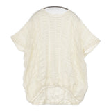 PLAIN PEOPLE ストライプカットJQバルーンブラウス 定価34100円 A1561UTS305 チュニック ブラウス シャツ オフホワイト レディース プレインピープル【中古】6-0831S◎