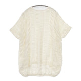 PLAIN PEOPLE ストライプカットJQバルーンブラウス 定価34100円 A1561UTS305 チュニック ブラウス シャツ オフホワイト レディース プレインピープル【中古】6-0831S◎