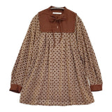 Conges payes モールレース刺繍チュニック 定価18700円 ブラウス チュニック 25AW ブラウン レディース コンジェ ペイエ【中古】6-0825T♪