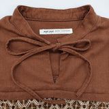 Conges payes モールレース刺繍チュニック 定価18700円 ブラウス チュニック 25AW ブラウン レディース コンジェ ペイエ【中古】6-0825T♪