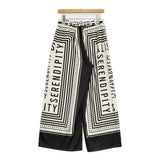 JOURNAL STANDARD スカーフプリントパンツ 定価20900円 イージーワイド パンツ 26SS ナチュラル アイボリー ブラック レディース ジャーナルスタンダード【中古】6-0825M♪